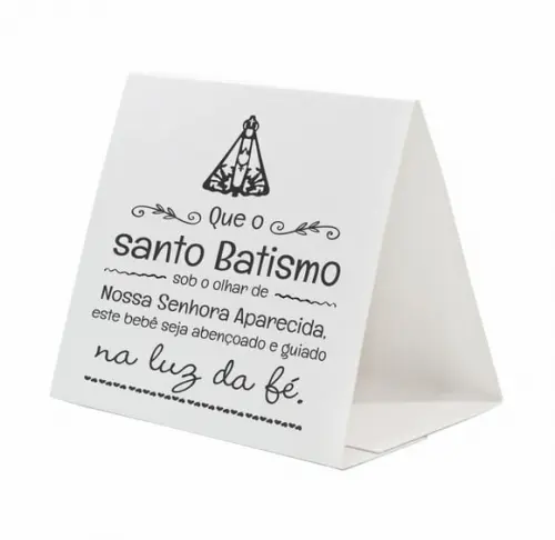 Cartão Prisma Batismo Person. c/ Aplique Nsra. Aparecida
