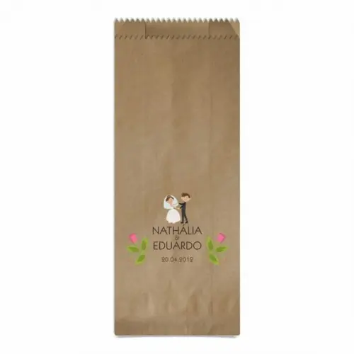 CASAMENTO - SAQUINHO KRAFT SIMPLES PERSONALIZADO