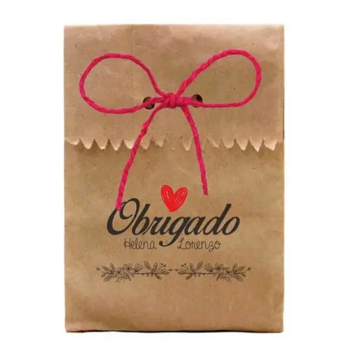 CASAMENTO - SAQUINHO PAPEL PERSONALIZADO. C/ FURO E CORDÃO