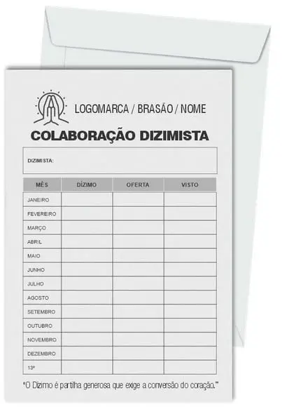 Envelope dízimo personalizado.