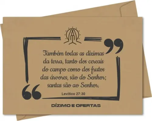 Envelope pequeno oferta/dízimo personalizado.