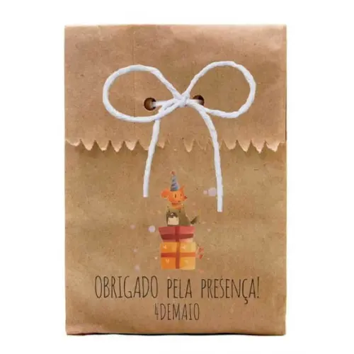 FESTAS - SAQUINHO PAPEL PERSONALIZADO. C/ FURO E CORDÃO