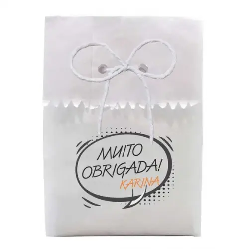 FESTAS - SAQUINHO PAPEL PERSONALIZADO. C/ FURO E CORDÃO