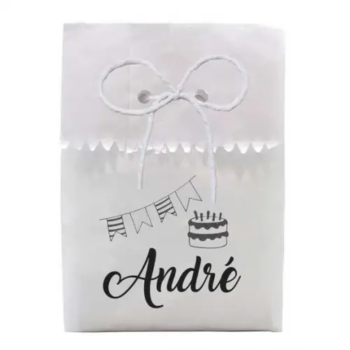 FESTAS - SAQUINHO PAPEL PERSONALIZADO. C/ FURO E CORDÃO