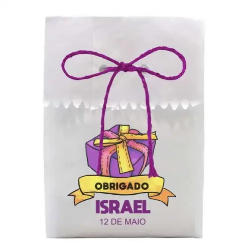 FESTAS - SAQUINHO PAPEL PERSONALIZADO. C/ FURO E CORDÃO