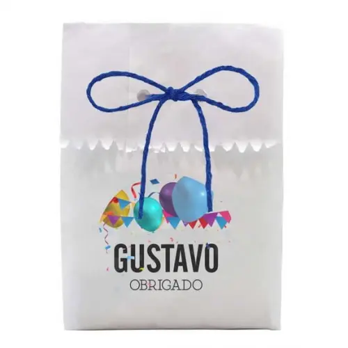 FESTAS - SAQUINHO PAPEL PERSONALIZADO. C/ FURO E CORDÃO