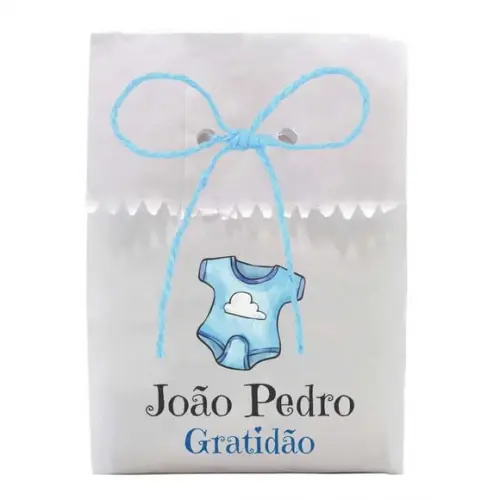 INFANTIL - SAQUINHO PAPEL PERSONALIZADO. C/ FURO E CORDÃO