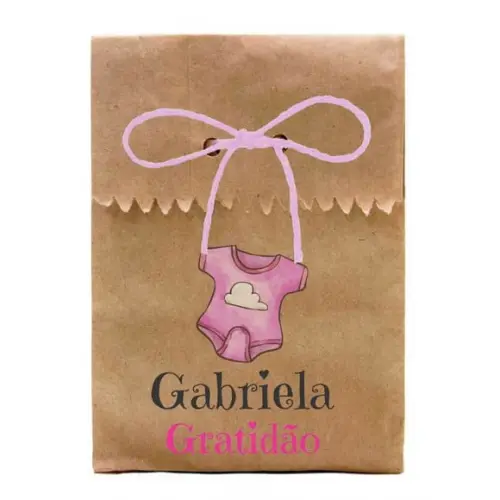 INFANTIL - SAQUINHO PAPEL PERSONALIZADO. C/ FURO E CORDÃO