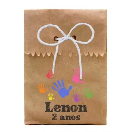 INFANTIL - SAQUINHO PAPEL PERSONALIZADO. C/ FURO E CORDÃO