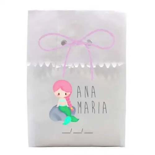 INFANTIL - SAQUINHO PAPEL PERSONALIZADO. C/ FURO E CORDÃO
