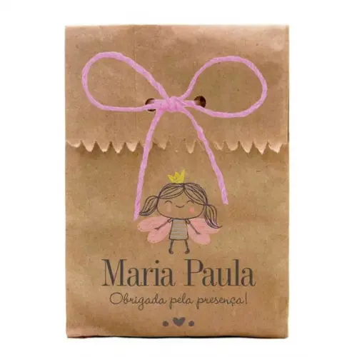 INFANTIL - SAQUINHO PAPEL PERSONALIZADO. C/ FURO E CORDÃO