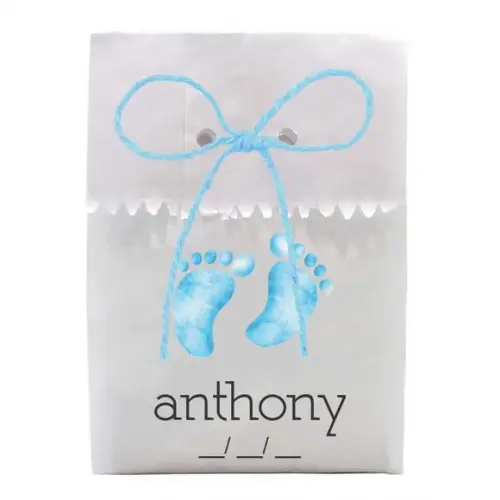 INFANTIL - SAQUINHO PAPEL PERSONALIZADO. C/ FURO E CORDÃO