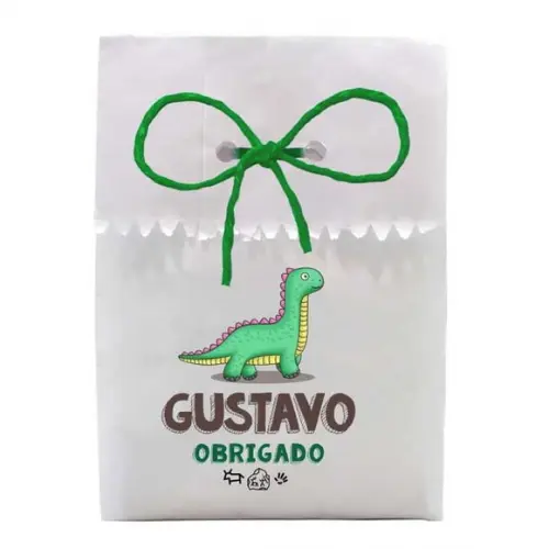 INFANTIL - SAQUINHO PAPEL PERSONALIZADO. C/ FURO E CORDÃO