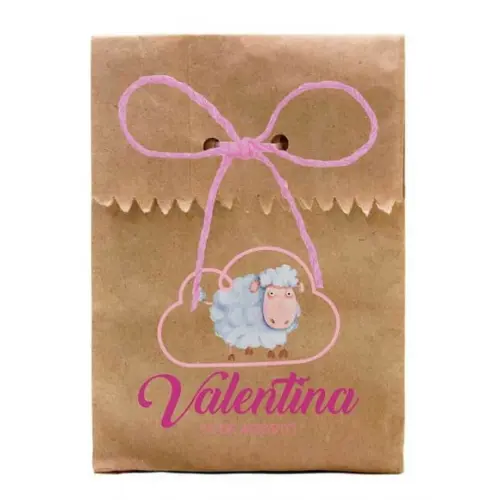 INFANTIL - SAQUINHO PAPEL PERSONALIZADO. C/ FURO E CORDÃO