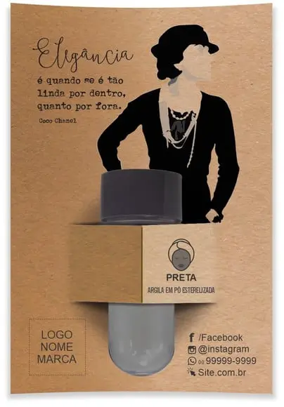 Kit Argila Facial Personalizado, Elegância. Cor Preta.