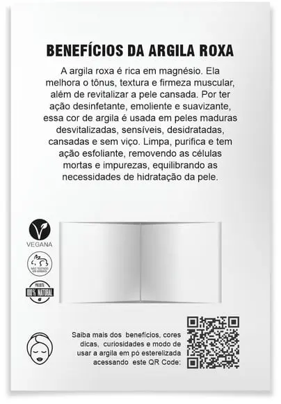 Kit argila facial personalizado, Merecimento. Cor roxa.