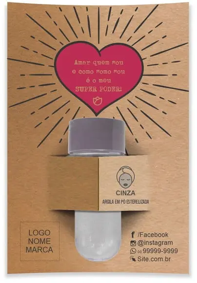 Kit Argila Facial Personalizado, Poder. Cor Cinza.