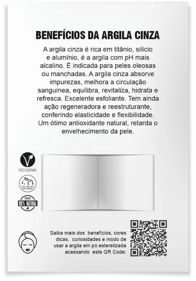 Kit Argila Facial Personalizado, Poder. Cor Cinza.