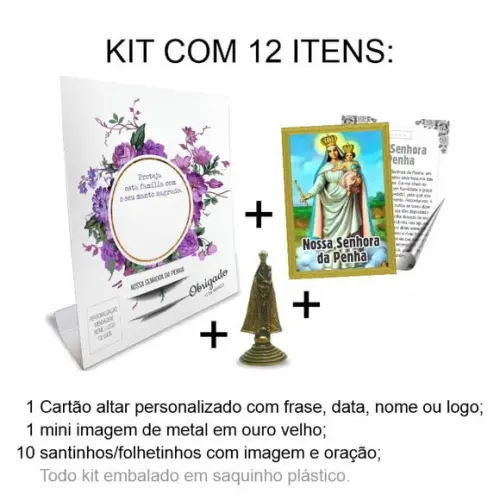 Kit Cartão Altar + Imagem de Nossa Senhora da Penha, M2