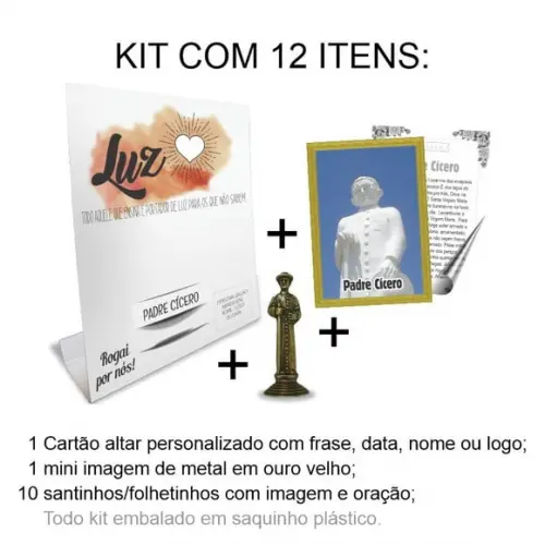 Kit Cartão Altar + Imagem de Padre Cícero, M1