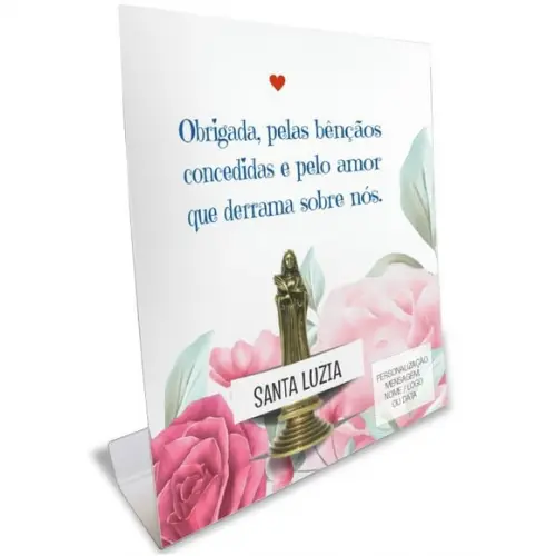 Kit Cartão Altar + Imagem de Santa Luzia, M1