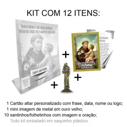 Kit Cartão Altar + Imagem de Santo Antônio, M2