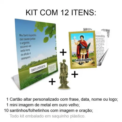 Kit Cartão Altar + Imagem de Santo Expedito, M2