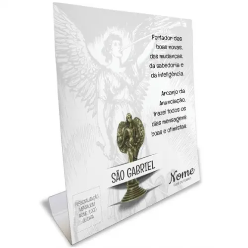 Kit Cartão Altar + Imagem de São Gabriel Arcanjo, M2