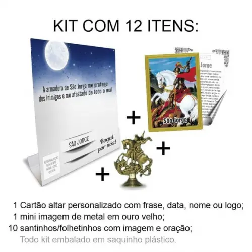 Kit Cartão Altar + Imagem de São Jorge, M1