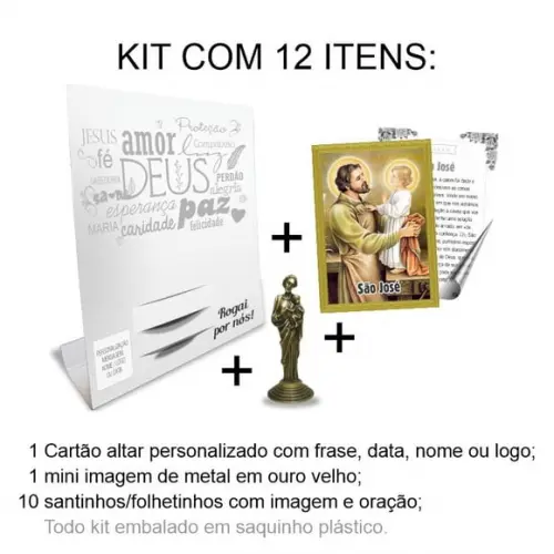 Kit Cartão Altar + Imagem de São José, M2