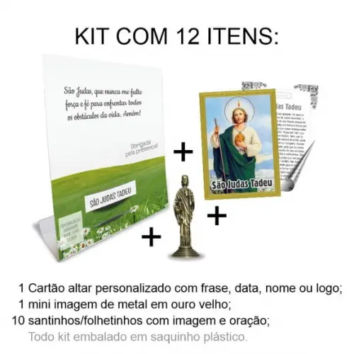 Kit Cartão Altar + Imagem de São Judas Tadeu, M1