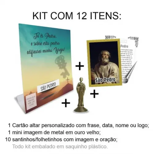 Kit Cartão Altar + Imagem de São Pedro, M1