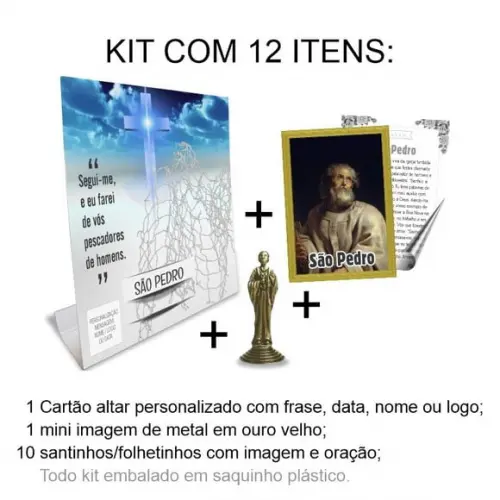 Kit Cartão Altar + Imagem de São Pedro, M2