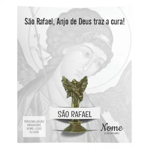Kit Cartão Altar + Imagem de São Rafael Arcanjo, M2
