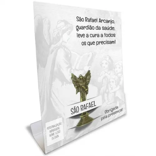 Kit Cartão Altar + Imagem de São Rafael Arcanjo, M1