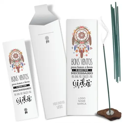 Kit Incenso Personalizado Apanhador de Sonhos. Pac. c/ 24un