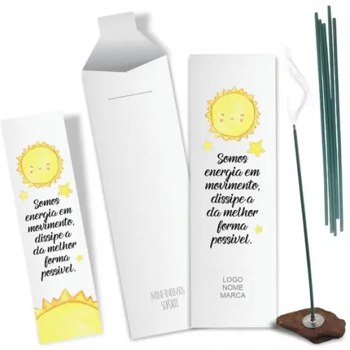 Kit Incenso Personalizado Movimento. Pacote c/ 24un