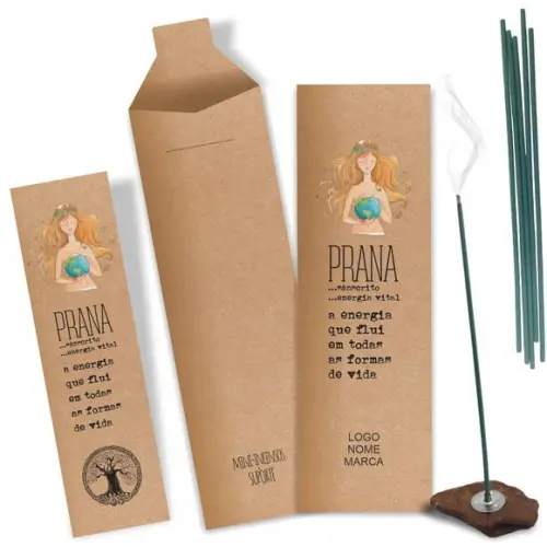 Kit Incenso Personalizado Prana. Pacote c/ 24un