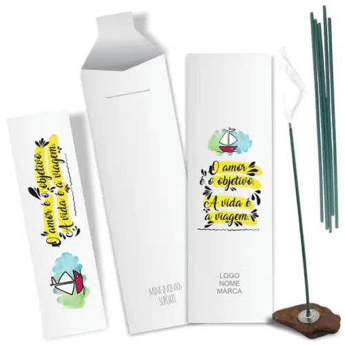 Kit Incenso Personalizado Viagem. Pacote c/ 24un