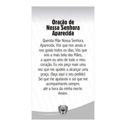 NOSSA SENHORA APARECIDA | CARTÃO DE BOLSO + MINI IMAGEM