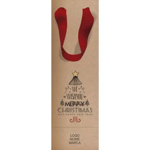 Sacola Garrafa Personalizada Natal e Boas Festas. Mod057.