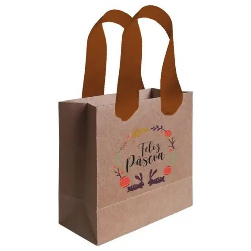 Sacolinha com Alça, Feliz Páscoa, Personalizada. Mod.03.