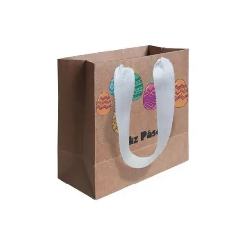 Sacolinha com Alça, Feliz Páscoa, Personalizada. Mod.01.