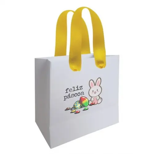 Sacolinha com Alça, Feliz Páscoa, Personalizada. Mod.07.