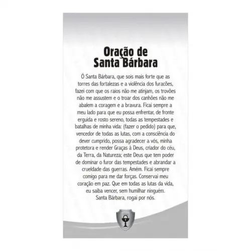 SANTA BÁRBARA | CARTÃO DE BOLSO + MINI IMAGEM