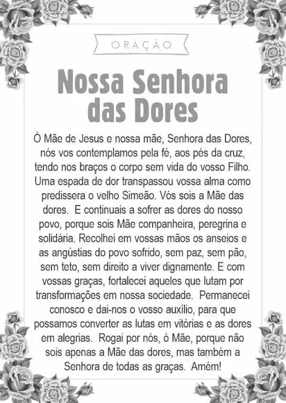 Santinho Nossa Senhora das Dores. Pcte c/ 250 Unids