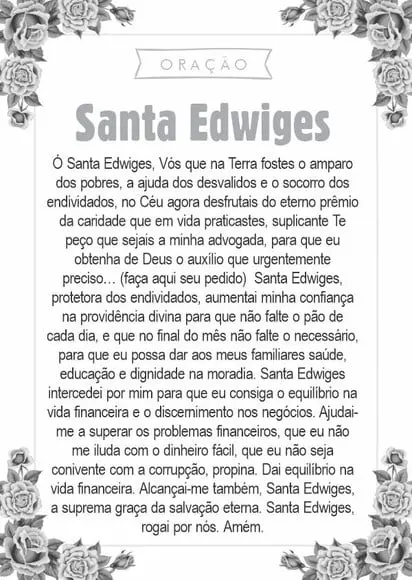 Santinho Santa Edwiges. Pcte c/ 250 Unids