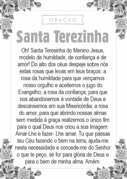 Santinho Santa Terezinha. Pcte c/ 250 Unids