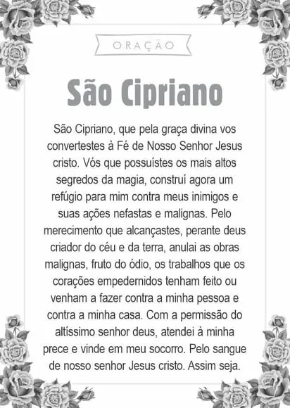 Santinho São Cipriano. Pcte c/ 1000 Unids