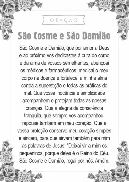 Santinho São Cosme e São Damião. Pcte c/ 250 Unids